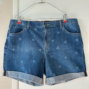 Eddie Bauer Blue Star Denim Shorts Size 14 High Rise